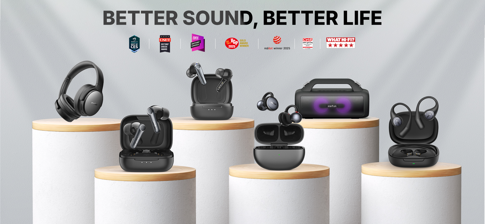 What unites us at EarFun<br>is our passion for better sound.