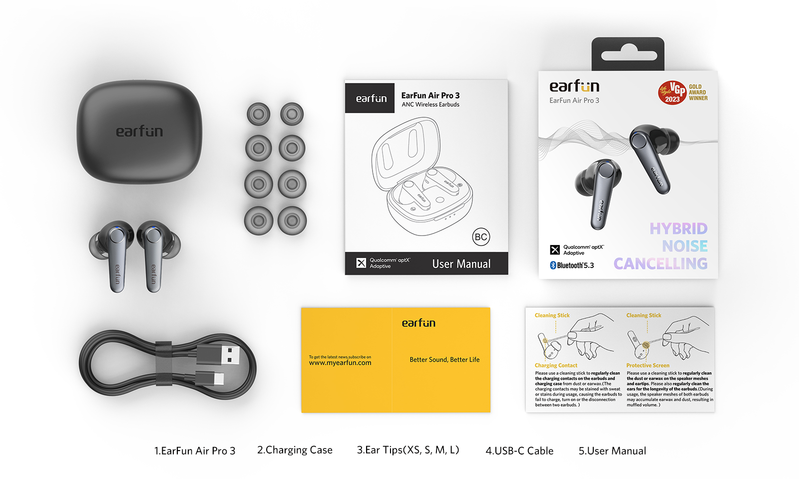 Earfun Air Pro 3 Package Contents