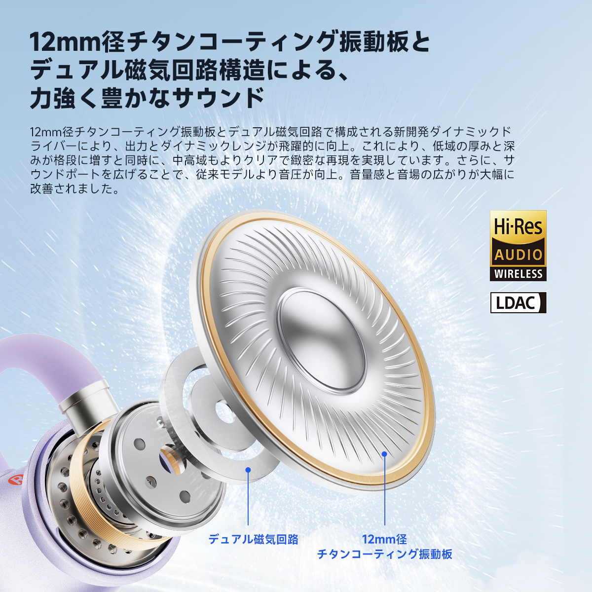Earfun Clip 2 ラベンダー
